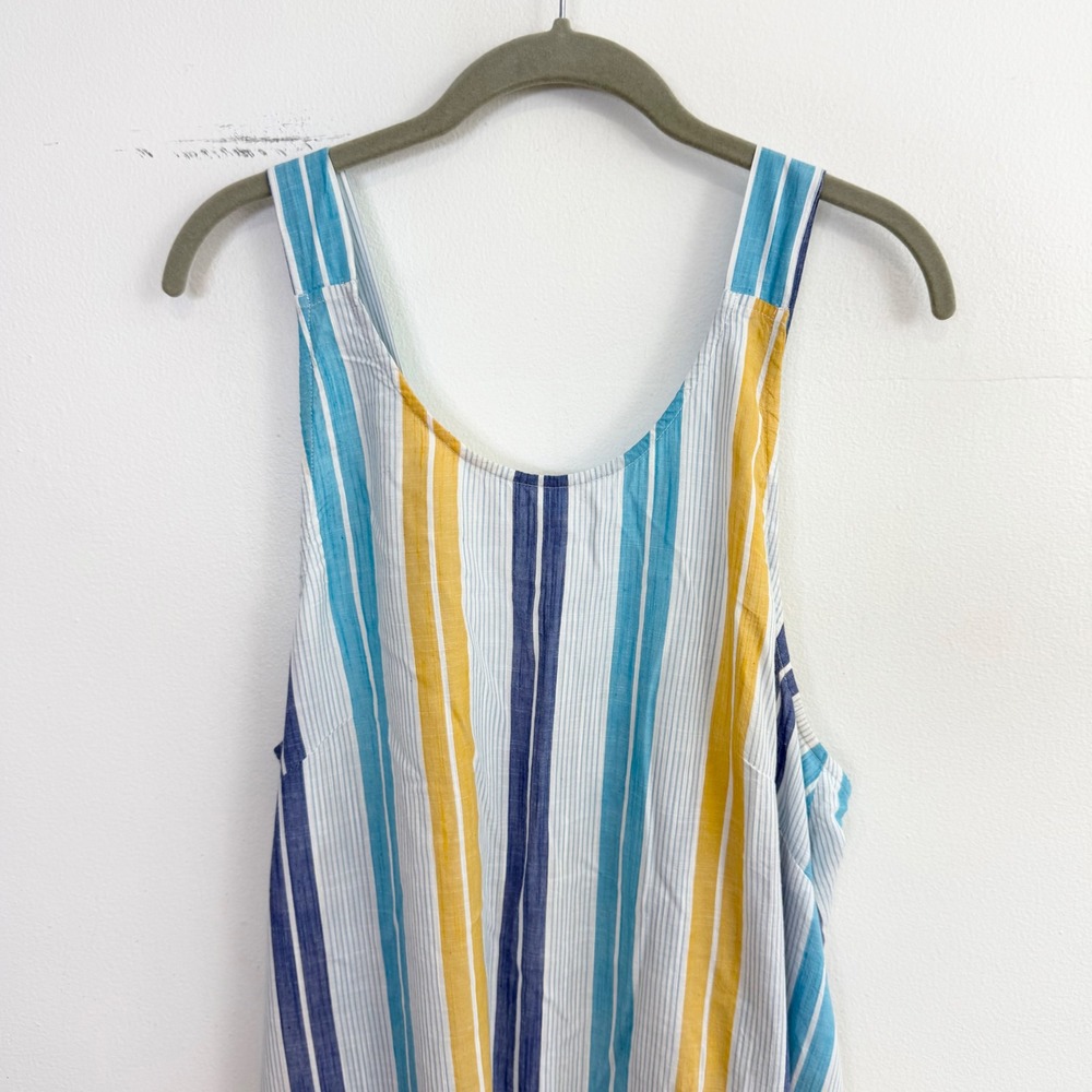 Anthropologie Awning Striped Maxi Dress Blue Yellow Size Medium - Picture 4 of 7